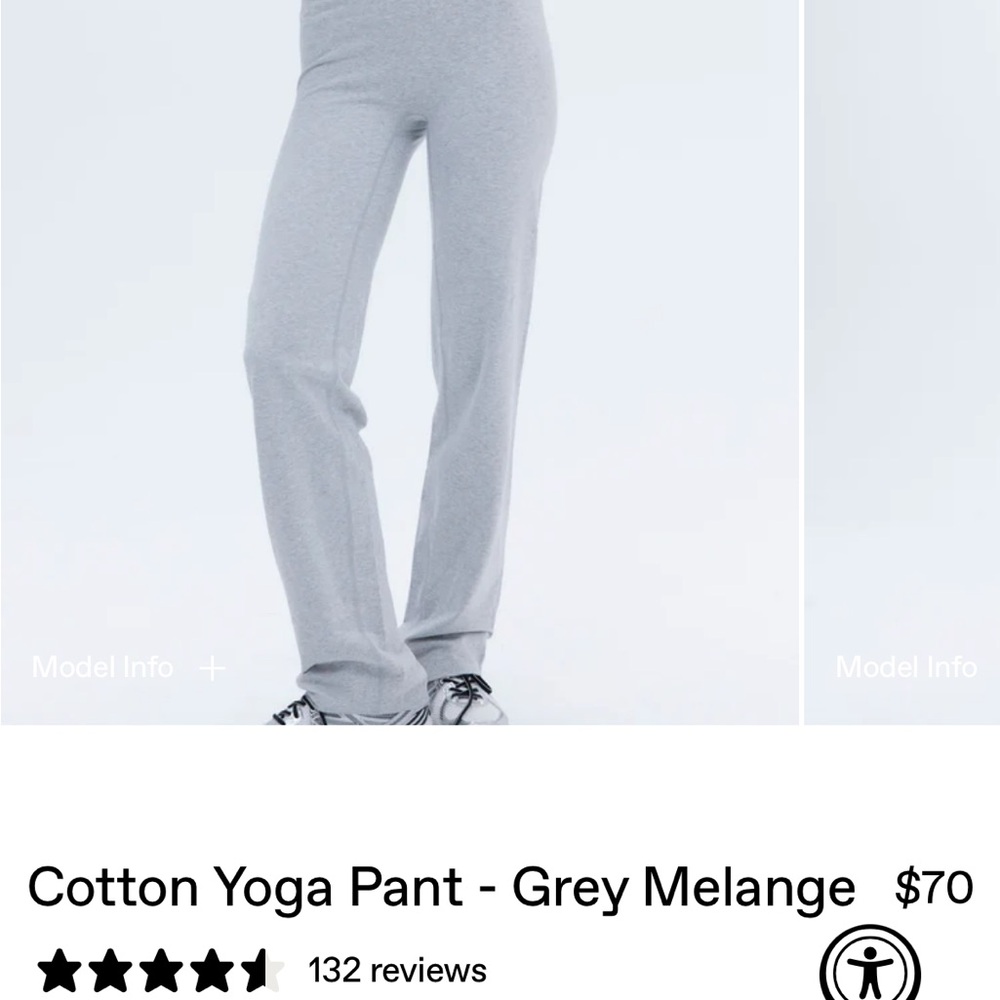 Grey Melange Cotton Yoga Pants